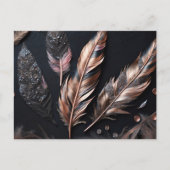 Roze & Zwarte Decoratieveren Briefkaart (Voorkant)