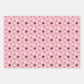 Roze zwarte diamanten hartsterren Naam toevoegen Inpakpapier Vel (Voorkant 3)