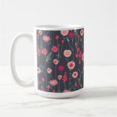 Roze zwarte donker Boho Floral Koffiemok (Links)