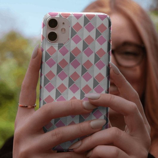 roze & zwarte driehoek patroon esthetiek Case-Mate iPhone case