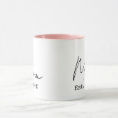 Roze Zwarte Elegante Script Nieuwe Moeder Opgerich Mok (Midden)