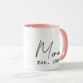 Roze Zwarte Elegante Script Nieuwe Moeder Opgerich Mok (Voorkant rechts)