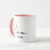 Roze Zwarte Elegante Script Nieuwe Moeder Opgerich Mok (Voorkant links)