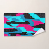 Roze, zwarte en blauwe Abstracte tekenafdrukken Bad Handdoek (Handdoek)