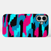 Roze, zwarte en blauwe Abstracte tekenafdrukken Case-Mate iPhone Case (Achterkant (horizontaal))