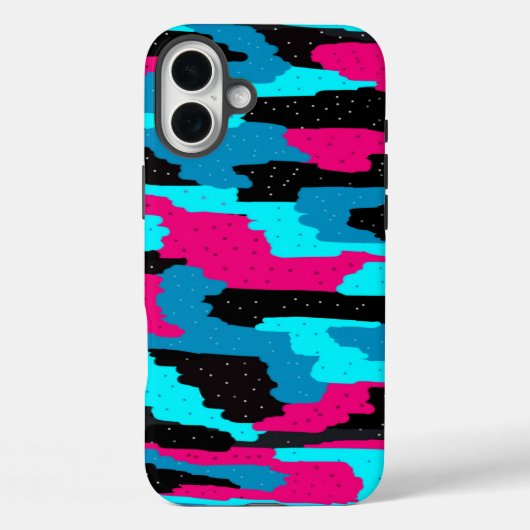 Roze, zwarte en blauwe Abstracte tekenafdrukken Case-Mate iPhone Case (Achterkant)
