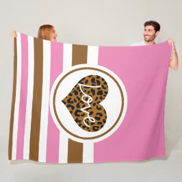 Roze, zwarte en bruine kunstliefdeshars fleece deken