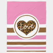 Roze, zwarte en bruine kunstliefdeshars fleece deken (Voorkant)