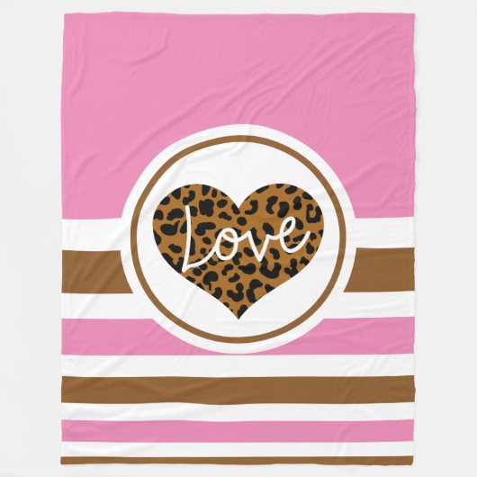 Roze, zwarte en bruine kunstliefdeshars fleece deken (Voorkant)