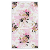 Roze, zwarte en gouden flank klein cadeauzakje (Achterkant)