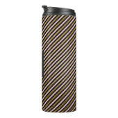 Roze, zwarte en gouden folie gestreept patroon mon thermosbeker (Geroteerd rechts)