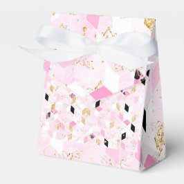 Roze, zwarte en gouden geometrische favorieten doo bedankdoosjes