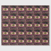 Roze, zwarte en gouden metalen - 00e verjaardag cadeaupapier (Vlak)