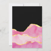 Roze, zwarte en gouden oorkonde bruiloft kaart (Achterkant)