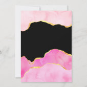 Roze, zwarte en gouden oorkonde bruiloft kaart (Achterkant)