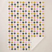 Roze, zwarte en gouden pokken sherpa deken (Voorkant)