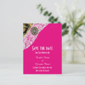 Roze zwarte en gouden witte kant, met uitzondering aankondigingskaart (Staand voorkant)