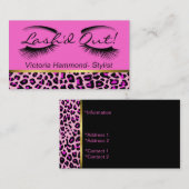 Roze, zwarte en goudkleurige Visitekaartje (Voorkant / Achterkant)