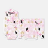 Roze, zwarte en goudvormig vak bedankdoosjes (Uitgevouwen)