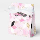 Roze, zwarte en goudvormig vak bedankdoosjes (Voorkant Zijde)