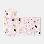 Roze, zwarte en goudvormig vak bedankdoosjes (Uitgevouwen)