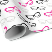 Roze, zwarte en grijze bril en as cadeaupapier (Rol Hoek)