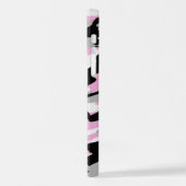 roze zwarte en grijze camo abstract iPhone hoesje (Linkerkant)