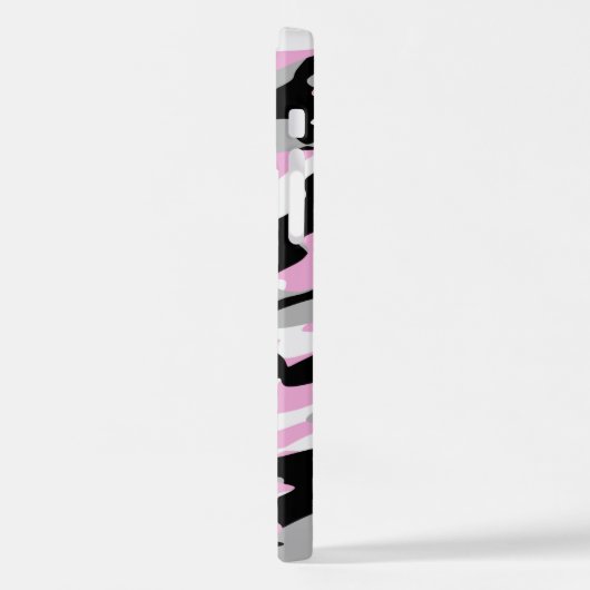 roze zwarte en grijze camo abstract iPhone hoesje (Linkerkant)