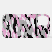 roze zwarte en grijze camo abstract iPhone hoesje (Achterkant horizontaal)