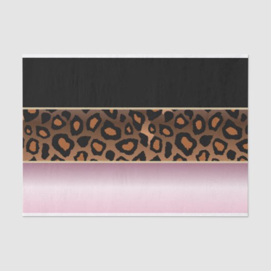 Roze, zwarte en jaguar afdrukken tissuepapier (Voorkant)