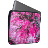 Roze, zwarte en witte Abstract laptop Hoesje Laptop Sleeve (Voorkant Rechts)