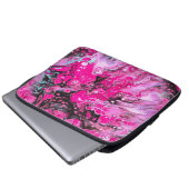 Roze, zwarte en witte Abstract laptop Hoesje Laptop Sleeve (Voorkant onderkant)