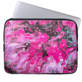 Roze, zwarte en witte Abstract laptop Hoesje Laptop Sleeve (Voorkant)