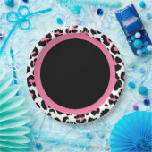 Roze zwarte en witte Cheetah afdrukken Papieren Bordje (Feest)