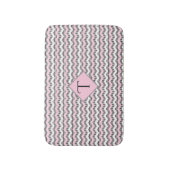 Roze, zwarte en witte Chevron, aangepast monogram Badmat (Voorkant Verticaal)