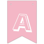 Roze zwarte en witte fijne verjaardag vlaggetjes (Derde vlag)