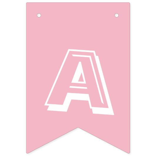 Roze zwarte en witte fijne verjaardag vlaggetjes (Derde vlag)