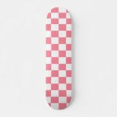 Roze zwarte en witte gecheckte skateboard deck (Voorkant)