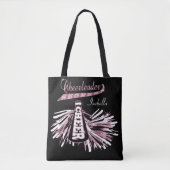 Roze, zwarte en witte glitter Cheerleader-ontwerp Tote Bag (Voorkant)