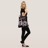Roze, zwarte en witte glitter Cheerleader-ontwerp Tote Bag (Op model)