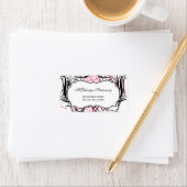 Roze, zwarte en witte grafische adresetiketten etiket (Insitu)