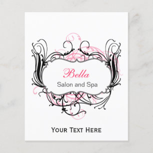 roze, zwarte en witte grafische brochures