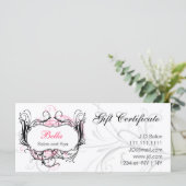 roze, zwarte en witte grafische cadeaubonnen (Staand voorkant)