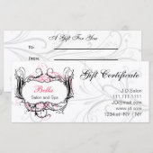 roze, zwarte en witte grafische cadeaubonnen (Voorkant / Achterkant)