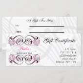 roze, zwarte en witte grafische cadeaubonnen (Voorkant / Achterkant)