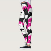 Roze zwarte en witte katjes leggings (Links)