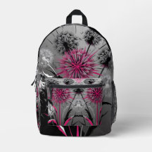 Roze Zwarte en Witte Paardenbloem Print Knip en Na