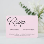 Roze zwarte en witte RSVP bruiloft gereserveerde z (Staand voorkant)
