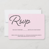 Roze zwarte en witte RSVP bruiloft gereserveerde z (Voorkant)