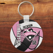 Roze, zwarte en witte 🏐 sleutelhanger (Achterkant)